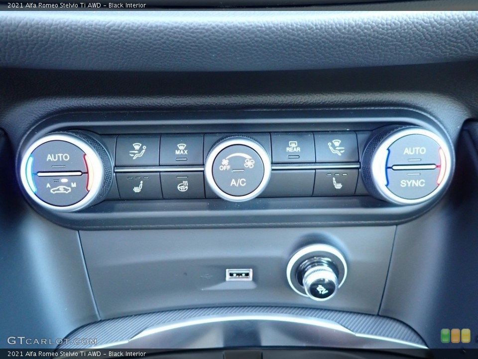 Black Interior Controls for the 2021 Alfa Romeo Stelvio Ti AWD #141012170