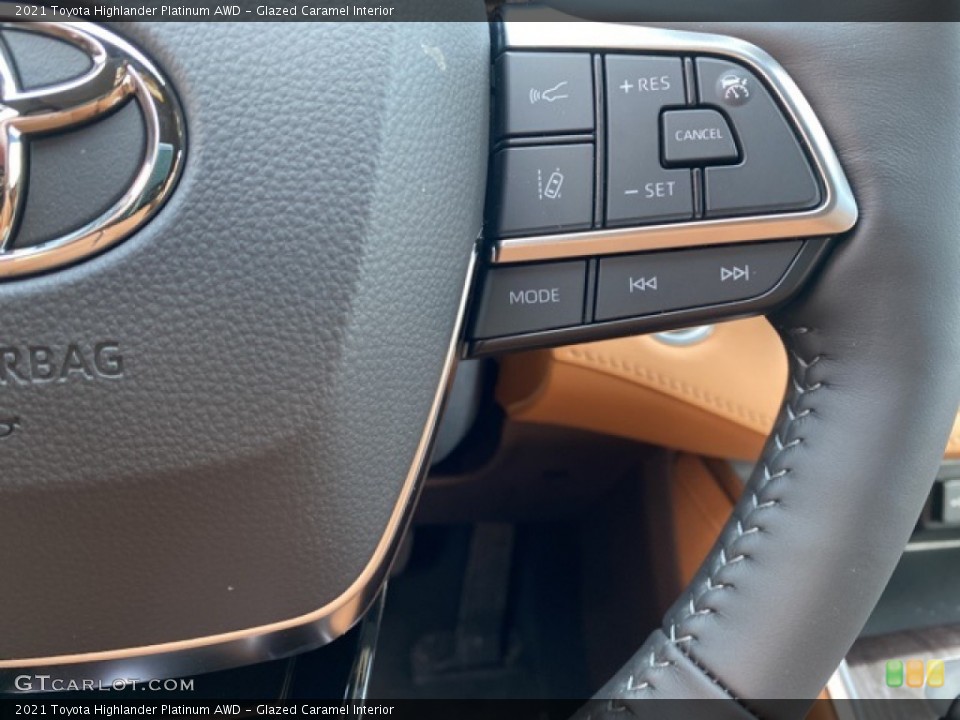Glazed Caramel Interior Steering Wheel for the 2021 Toyota Highlander Platinum AWD #141014997