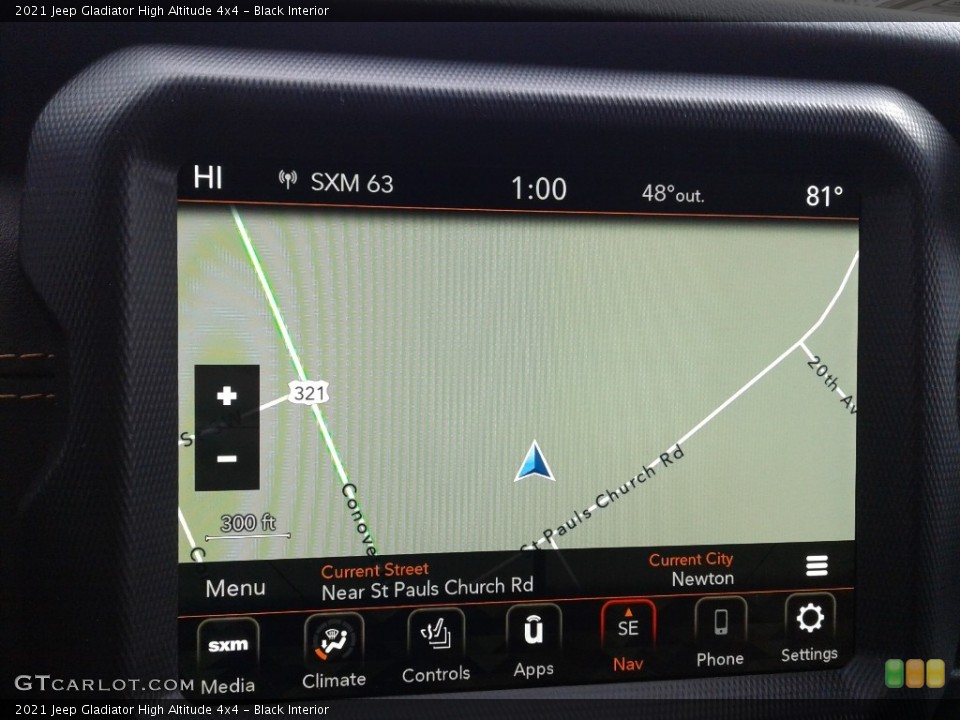 Black Interior Navigation for the 2021 Jeep Gladiator High Altitude 4x4 #141015624