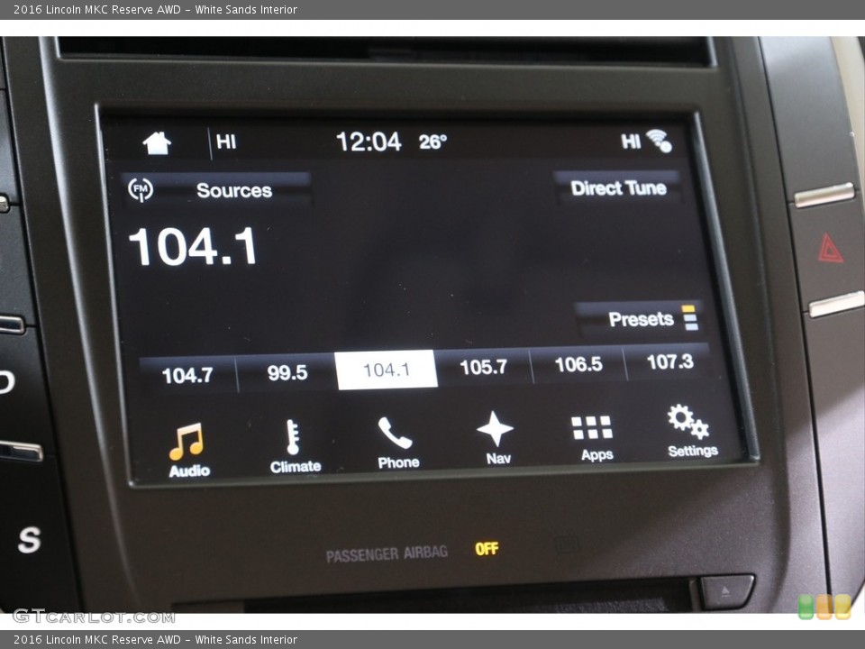 White Sands Interior Controls for the 2016 Lincoln MKC Reserve AWD #141022036