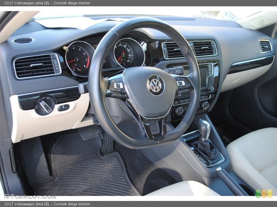Cornsilk Beige Interior Dashboard for the 2017 Volkswagen Jetta SEL #141022545
