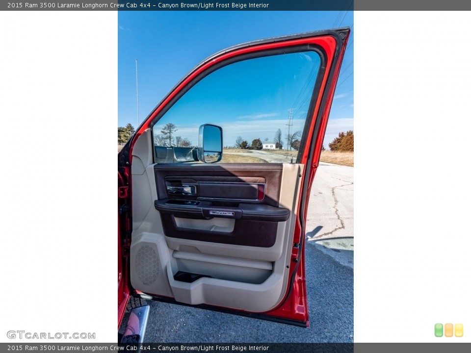 Canyon Brown/Light Frost Beige Interior Door Panel for the 2015 Ram 3500 Laramie Longhorn Crew Cab 4x4 #141039232