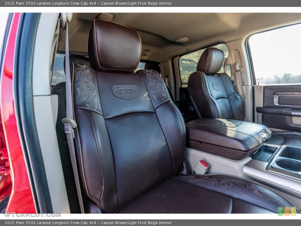 Canyon Brown/Light Frost Beige Interior Front Seat for the 2015 Ram 3500 Laramie Longhorn Crew Cab 4x4 #141039281