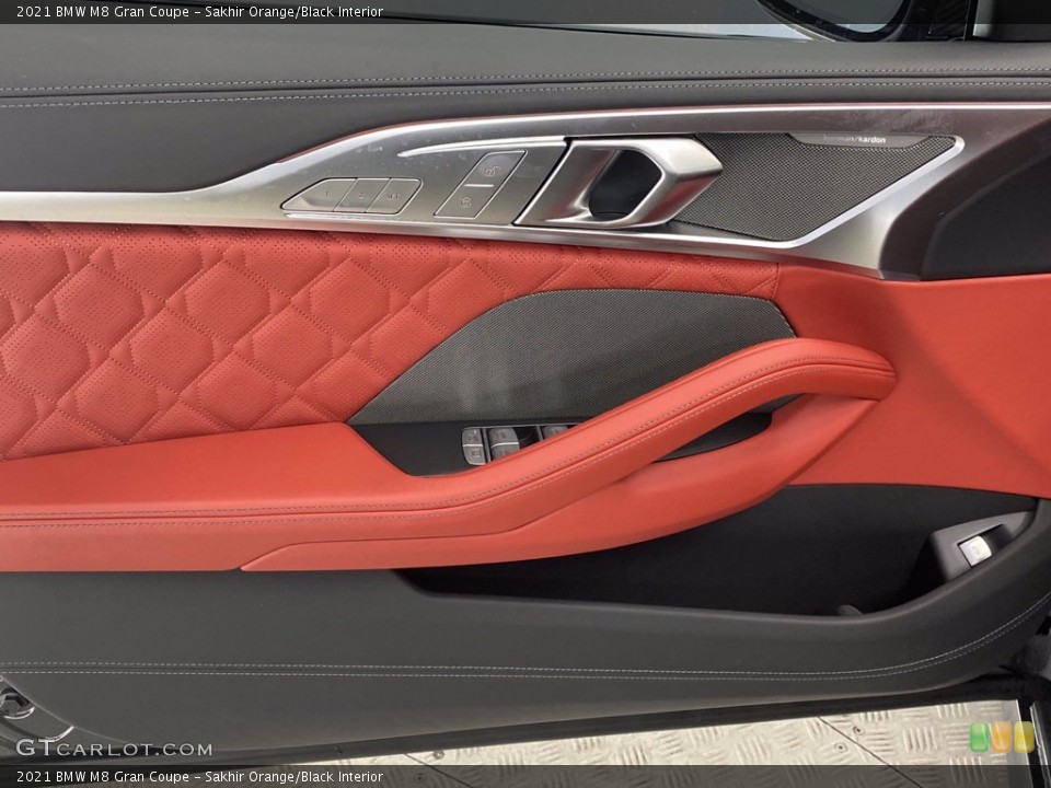 Sakhir Orange/Black Interior Door Panel for the 2021 BMW M8 Gran Coupe #141043470