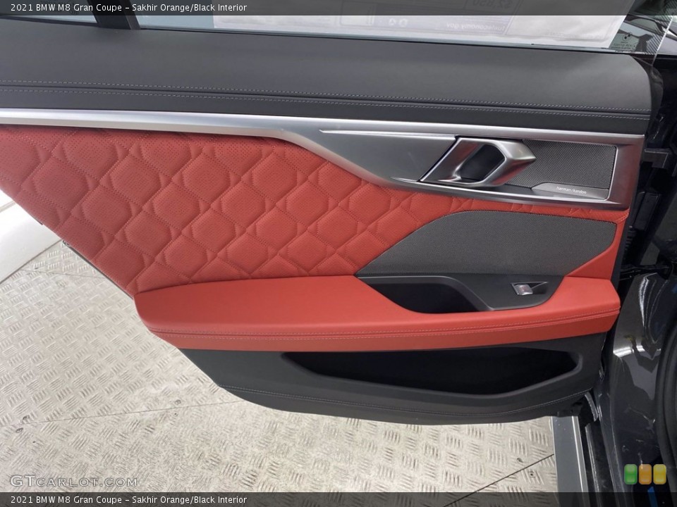 Sakhir Orange/Black Interior Door Panel for the 2021 BMW M8 Gran Coupe #141043554