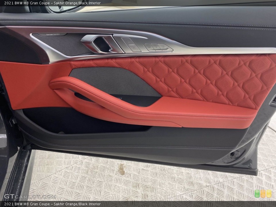 Sakhir Orange/Black Interior Door Panel for the 2021 BMW M8 Gran Coupe #141043758