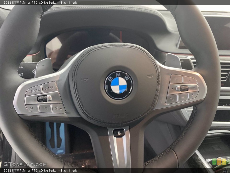 Black Interior Steering Wheel for the 2021 BMW 7 Series 750i xDrive Sedan #141059046