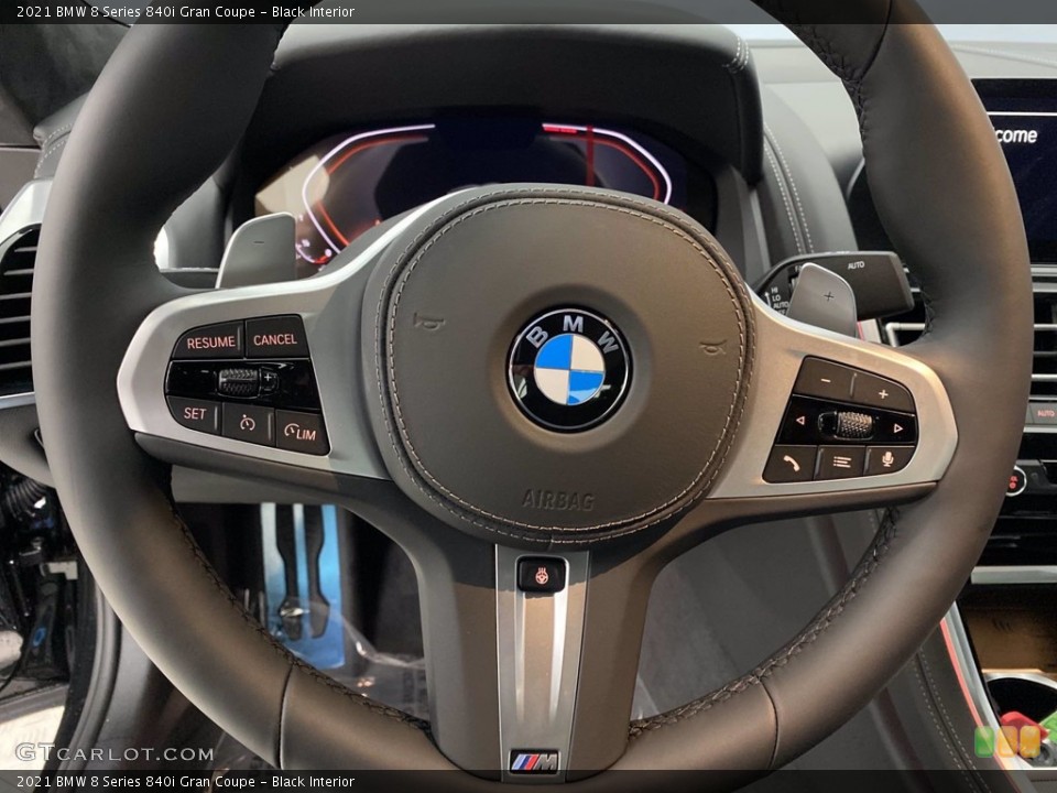 Black Interior Steering Wheel for the 2021 BMW 8 Series 840i Gran Coupe #141065916