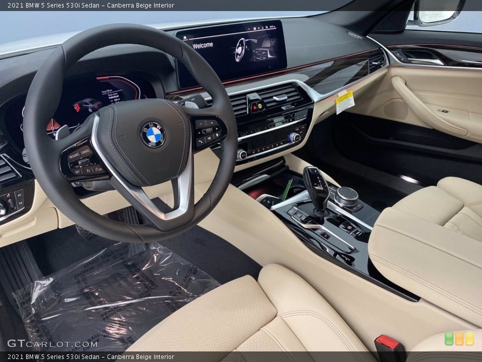 Canberra Beige Interior Photo for the 2021 BMW 5 Series 530i Sedan #141068984