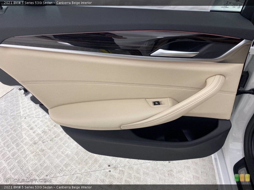 Canberra Beige Interior Door Panel for the 2021 BMW 5 Series 530i Sedan #141069274
