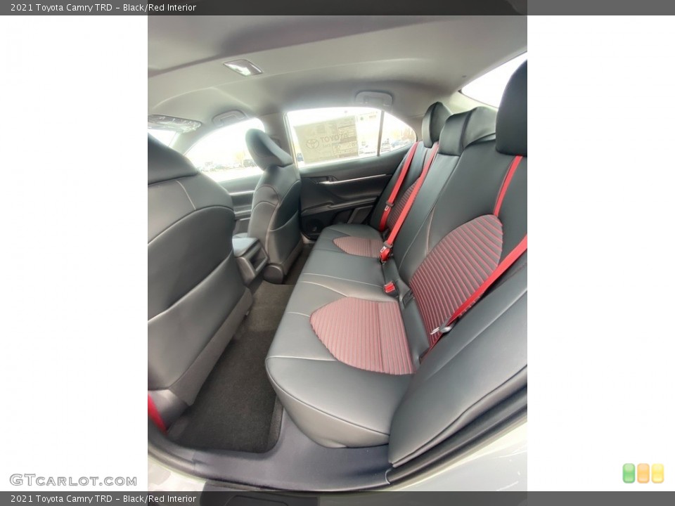 Black/Red Interior Rear Seat for the 2021 Toyota Camry TRD #141069890