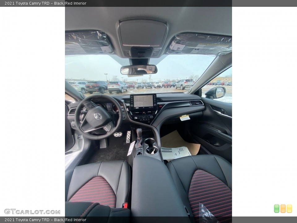 Black/Red Interior Front Seat for the 2021 Toyota Camry TRD #141069908
