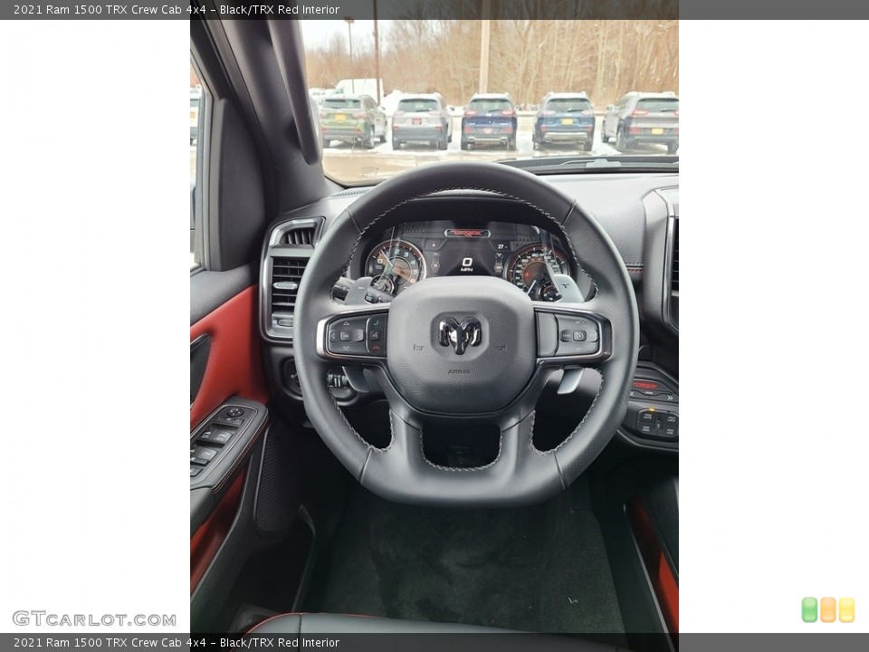 Black/TRX Red Interior Steering Wheel for the 2021 Ram 1500 TRX Crew Cab 4x4 #141075418