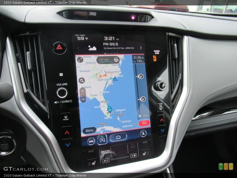 Titanium Gray Interior Navigation for the 2020 Subaru Outback Limited XT #141076636