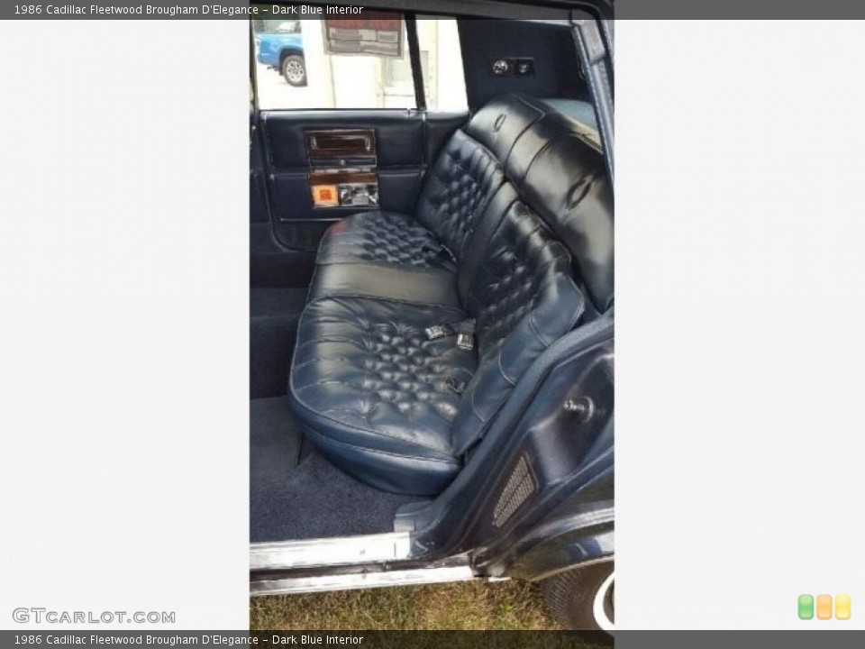 Dark Blue Interior Rear Seat for the 1986 Cadillac Fleetwood Brougham D'Elegance #141089361