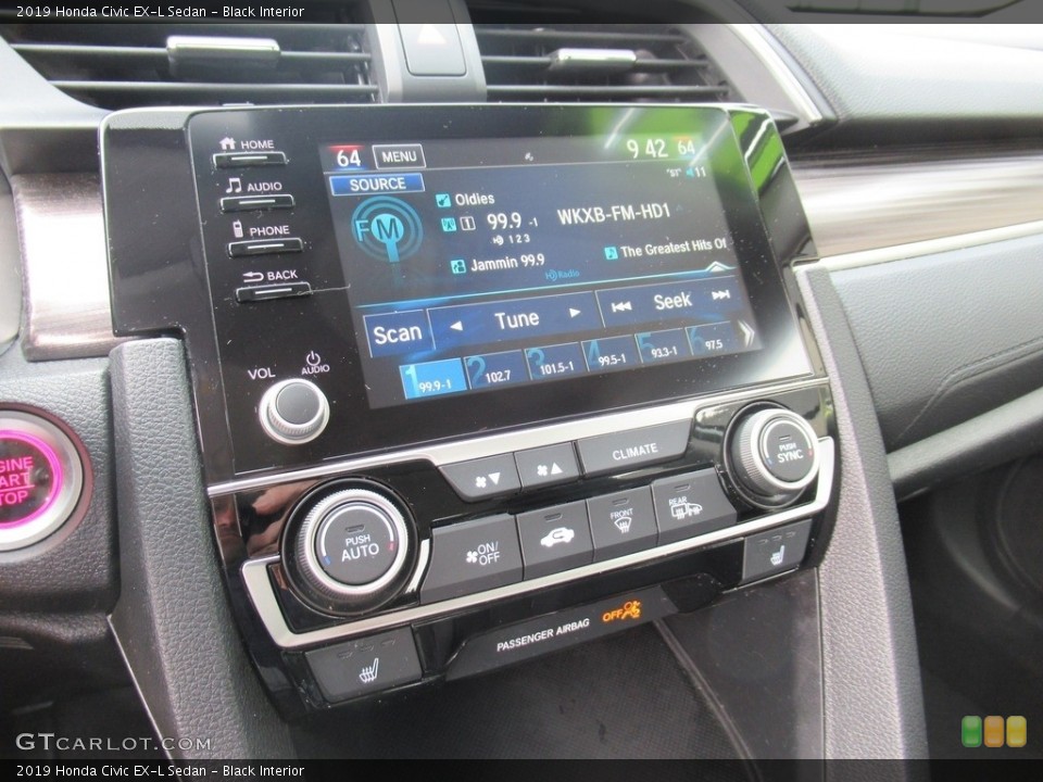 Black Interior Controls for the 2019 Honda Civic EX-L Sedan #141091278