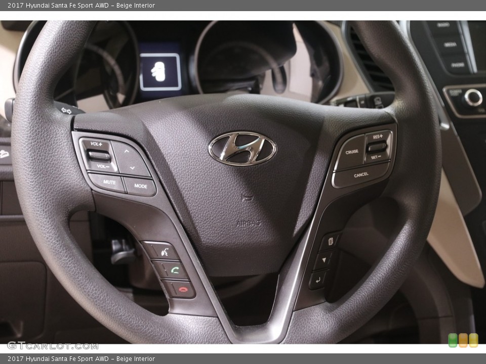 Beige Interior Steering Wheel for the 2017 Hyundai Santa Fe Sport AWD #141099708