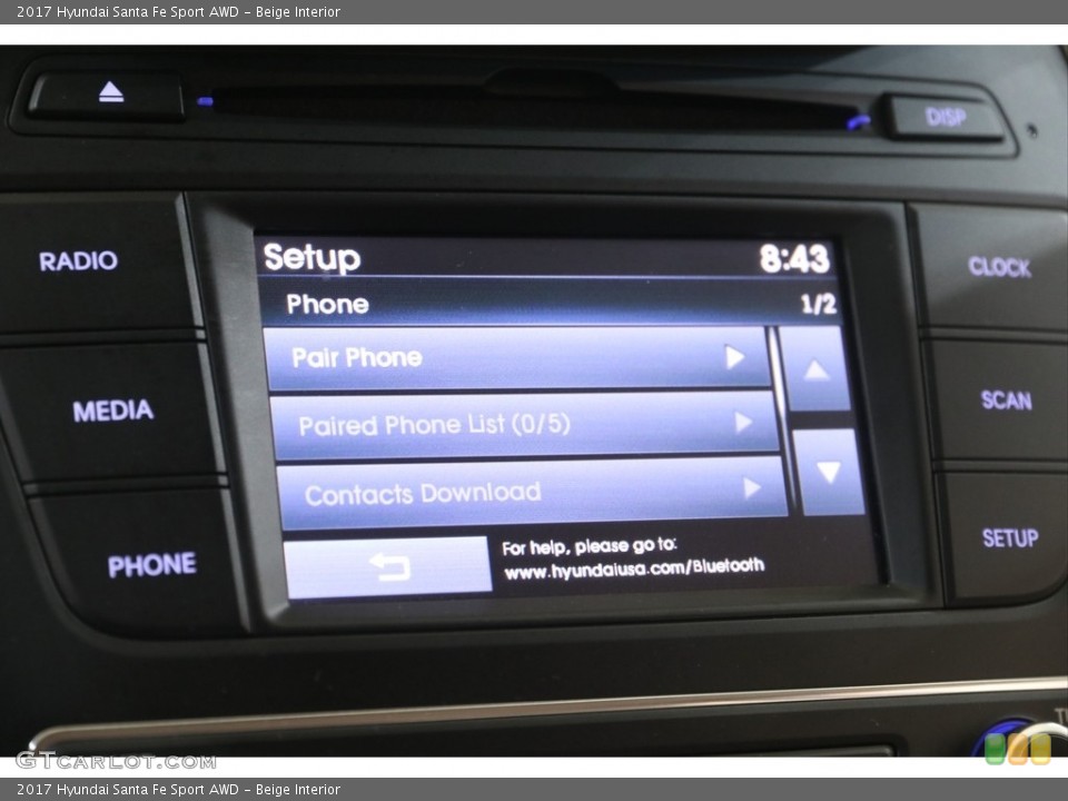 Beige Interior Controls for the 2017 Hyundai Santa Fe Sport AWD #141099783