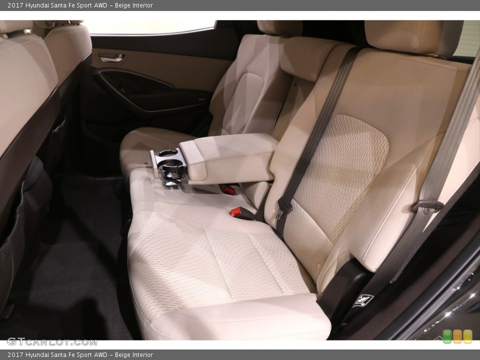 Beige Interior Rear Seat for the 2017 Hyundai Santa Fe Sport AWD #141099894
