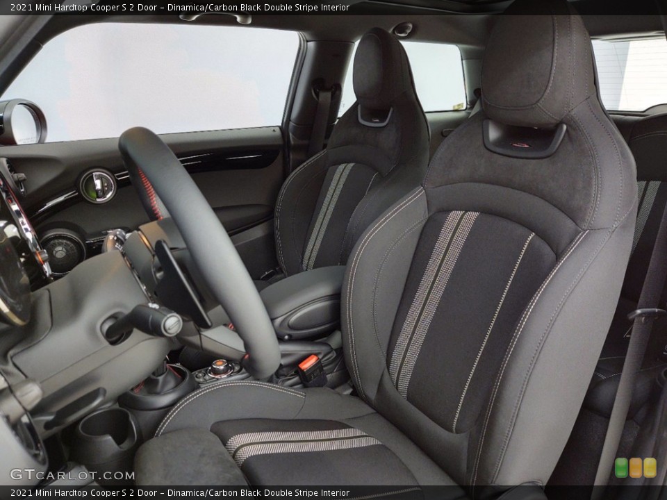 Dinamica/Carbon Black Double Stripe Interior Front Seat for the 2021 Mini Hardtop Cooper S 2 Door #141104307