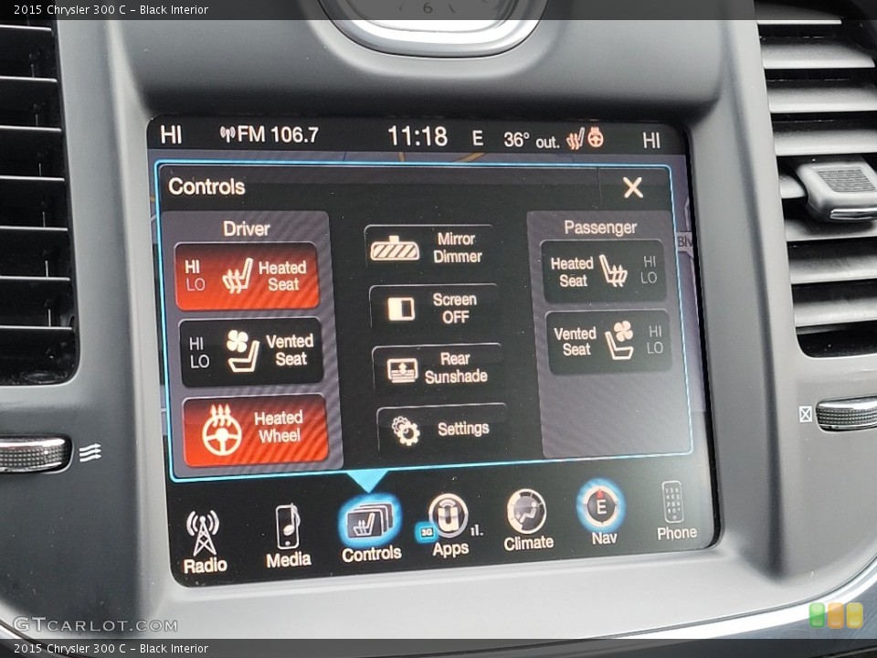 Black Interior Controls for the 2015 Chrysler 300 C #141110632