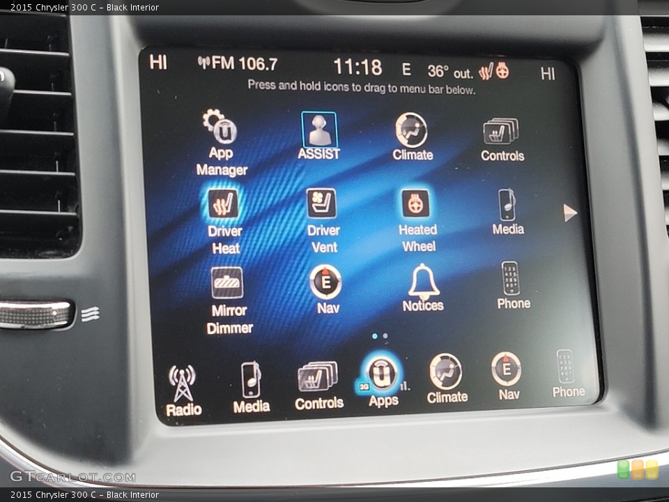 Black Interior Controls for the 2015 Chrysler 300 C #141110683