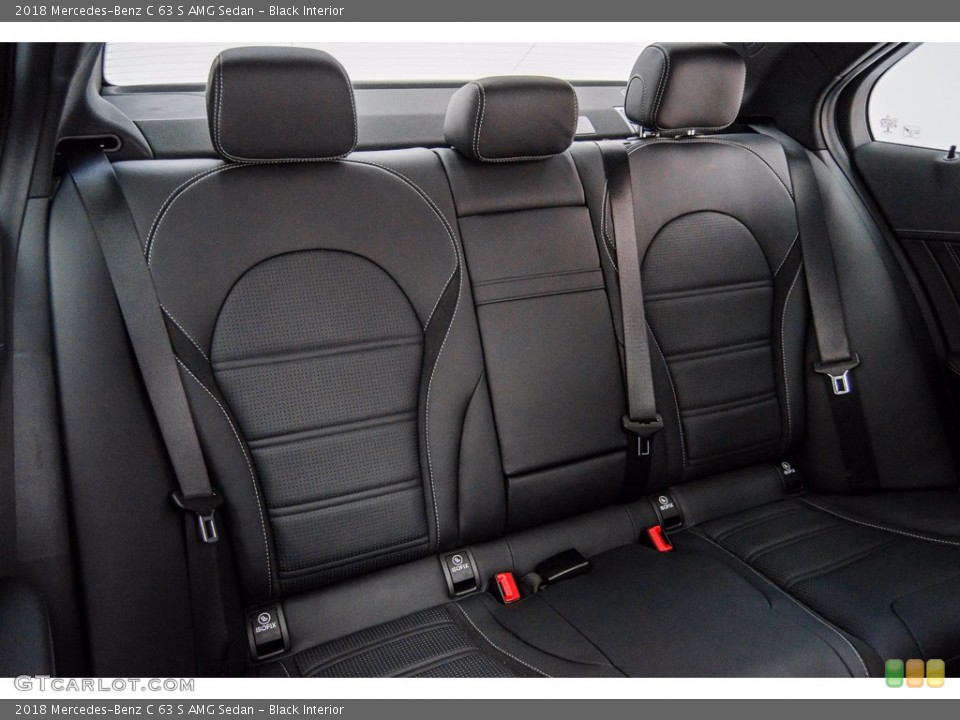 Black Interior Rear Seat for the 2018 Mercedes-Benz C 63 S AMG Sedan #141129377