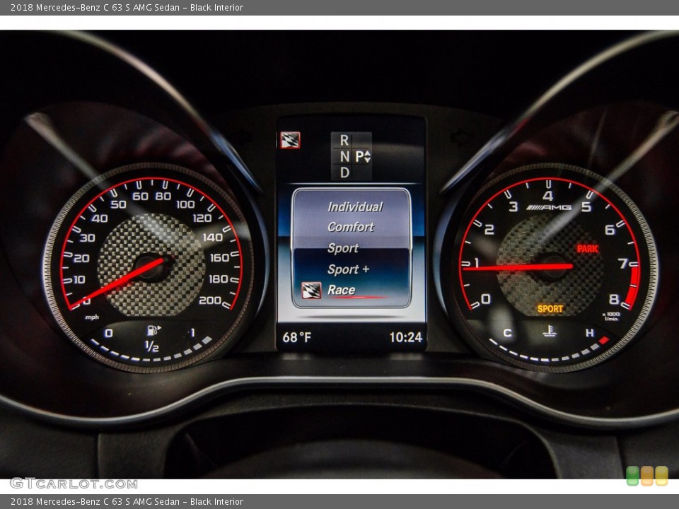 Black Interior Gauges for the 2018 Mercedes-Benz C 63 S AMG Sedan #141130406