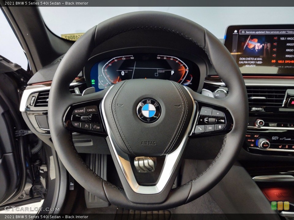 Black Interior Steering Wheel for the 2021 BMW 5 Series 540i Sedan #141145030