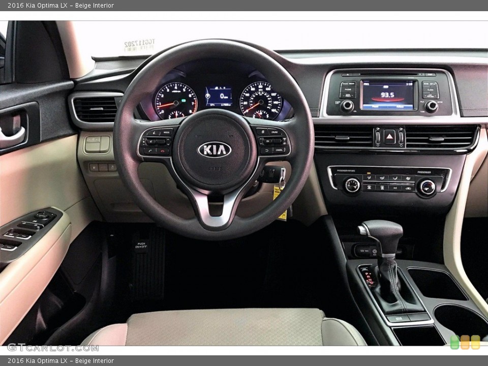 Beige Interior Dashboard for the 2016 Kia Optima LX #141145546