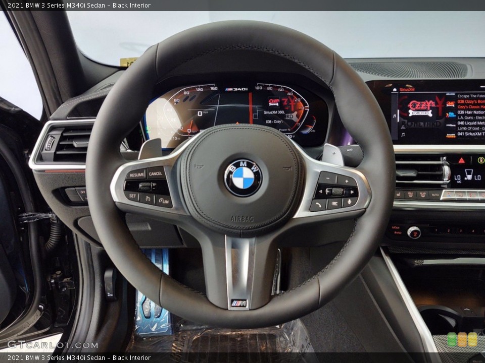Black Interior Steering Wheel for the 2021 BMW 3 Series M340i Sedan #141148278