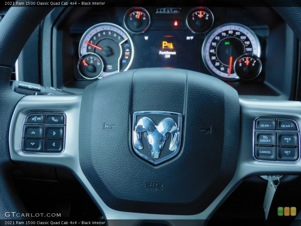 Black Interior Steering Wheel for the 2021 Ram 1500 Classic Quad Cab 4x4 #141162817