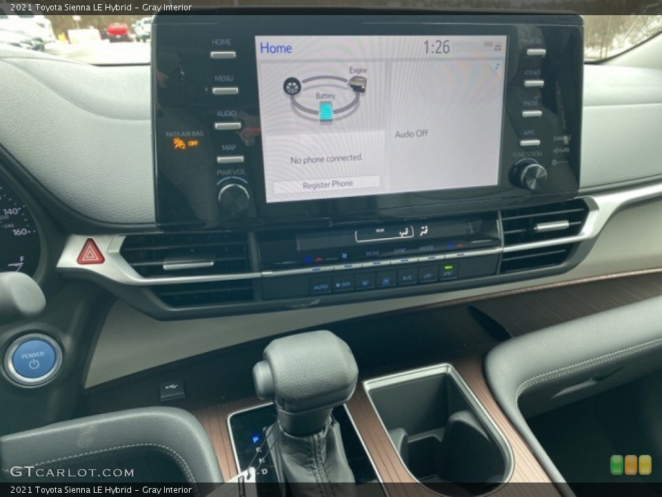 Gray Interior Controls for the 2021 Toyota Sienna LE Hybrid #141169204