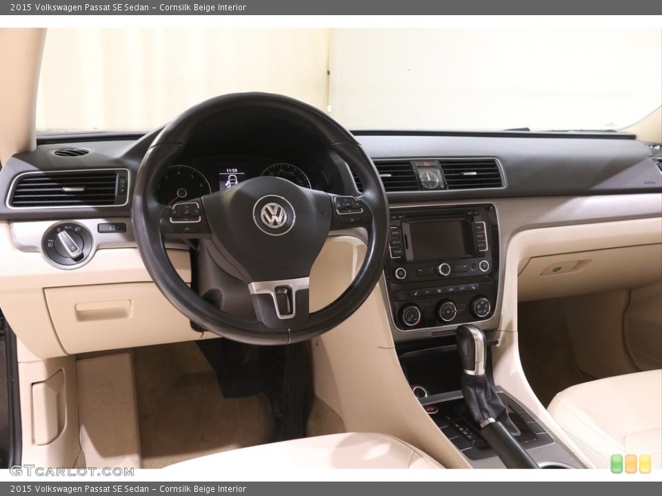Cornsilk Beige Interior Dashboard for the 2015 Volkswagen Passat SE Sedan #141169663