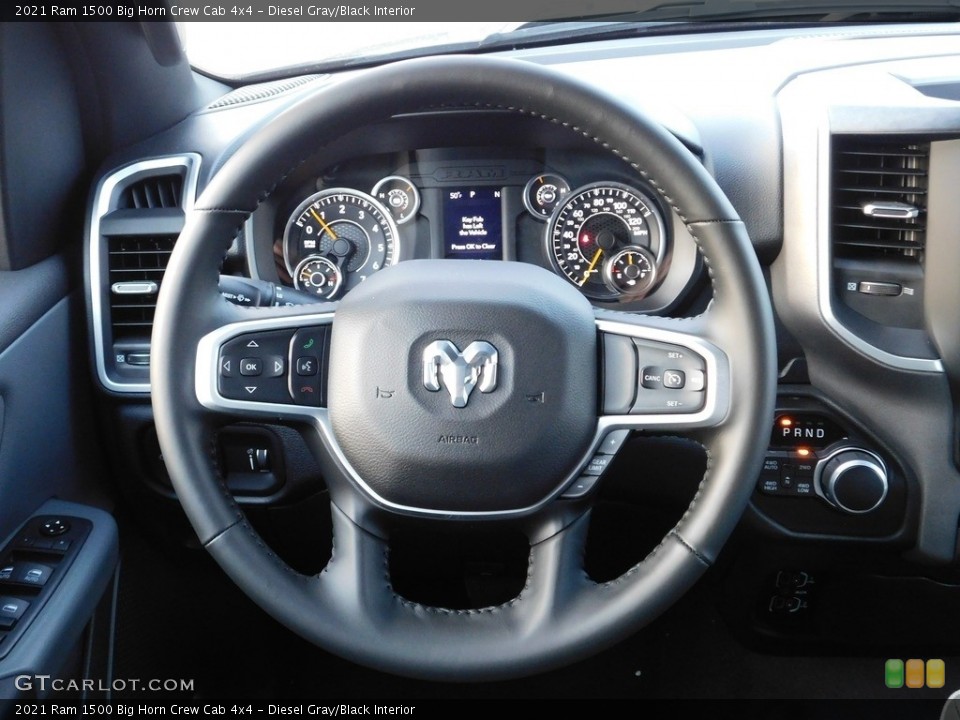 Diesel Gray/Black Interior Steering Wheel for the 2021 Ram 1500 Big Horn Crew Cab 4x4 #141184447
