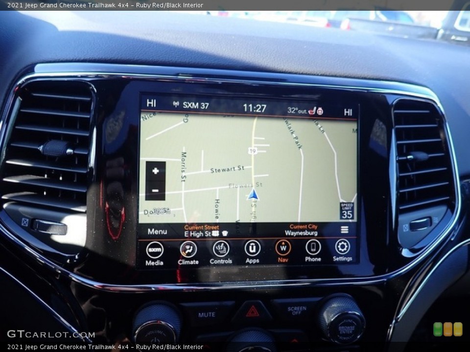 Ruby Red/Black Interior Navigation for the 2021 Jeep Grand Cherokee Trailhawk 4x4 #141191959
