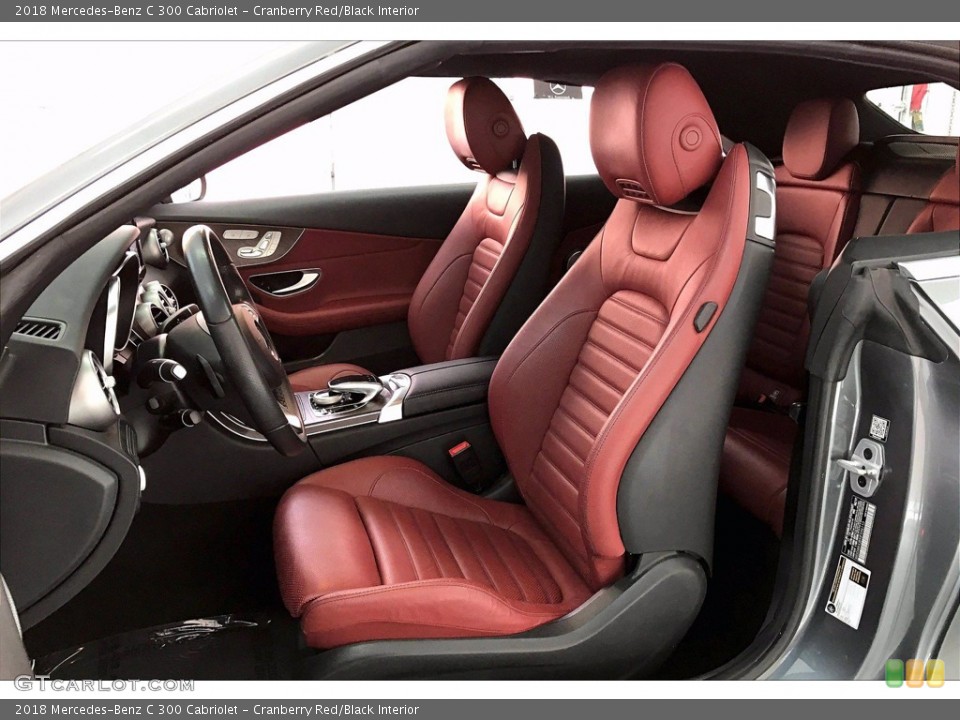 Cranberry Red/Black Interior Front Seat for the 2018 Mercedes-Benz C 300 Cabriolet #141203738