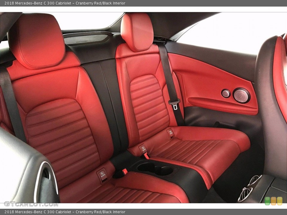 Cranberry Red/Black Interior Rear Seat for the 2018 Mercedes-Benz C 300 Cabriolet #141203765