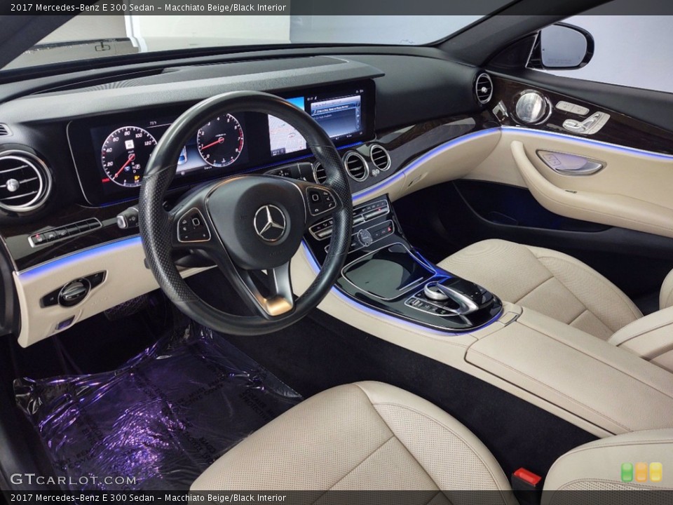Macchiato Beige/Black Interior Prime Interior for the 2017 Mercedes-Benz E 300 Sedan #141207788