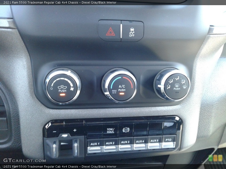 Diesel Gray/Black Interior Controls for the 2021 Ram 5500 Tradesman Regular Cab 4x4 Chassis #141211102