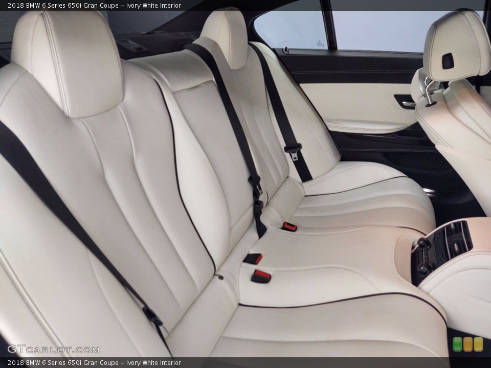 Ivory White Interior Rear Seat for the 2018 BMW 6 Series 650i Gran Coupe #141213620