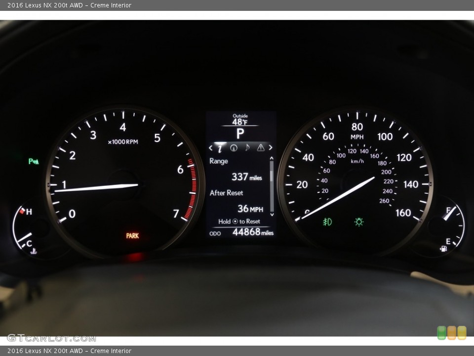 Creme Interior Gauges for the 2016 Lexus NX 200t AWD #141215023