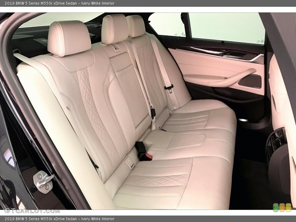 Ivory White Interior Rear Seat for the 2019 BMW 5 Series M550i xDrive Sedan #141216517