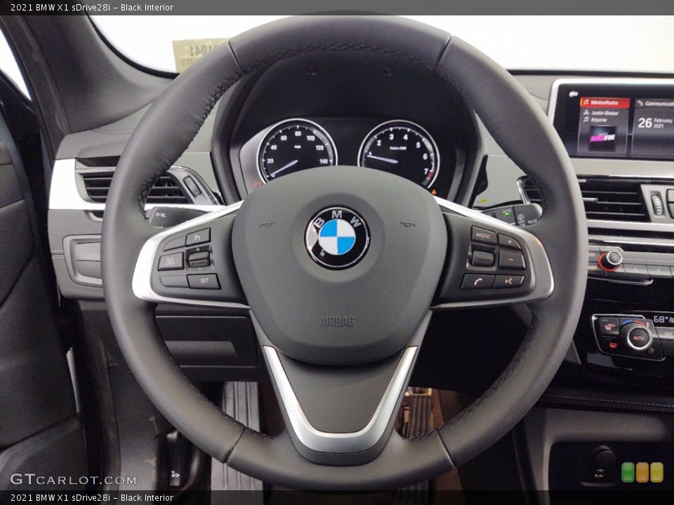 Black Interior Steering Wheel for the 2021 BMW X1 sDrive28i #141219676