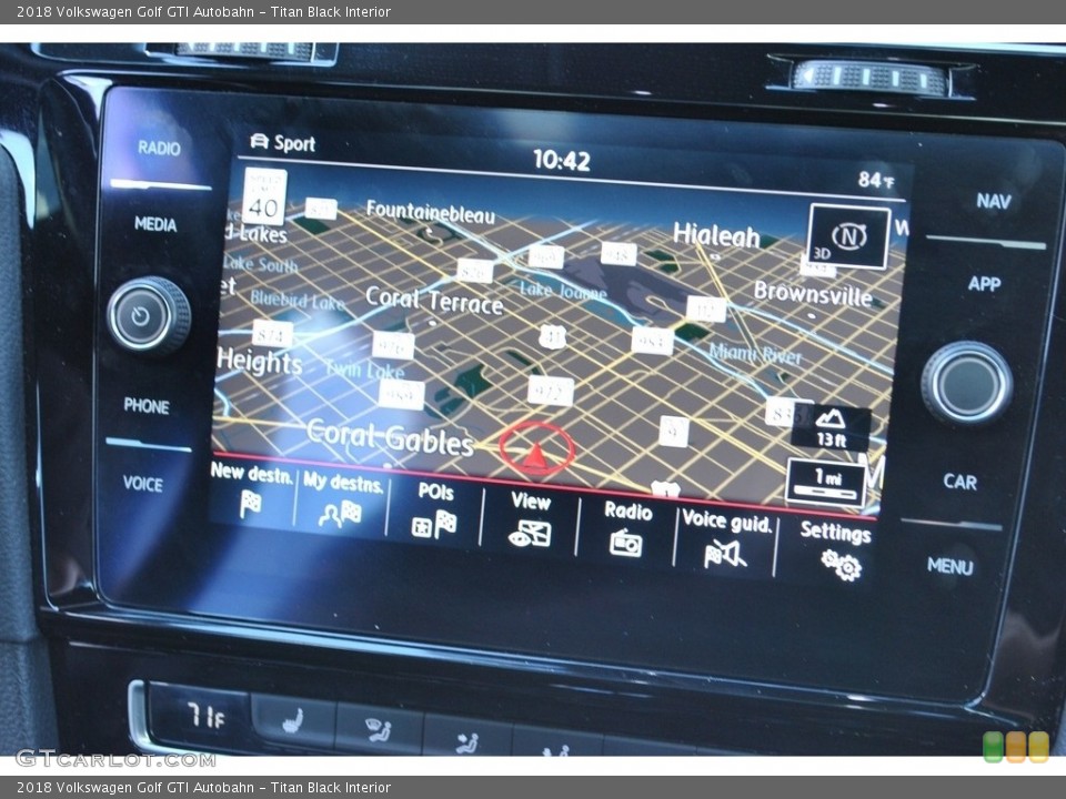Titan Black Interior Navigation for the 2018 Volkswagen Golf GTI Autobahn #141220909