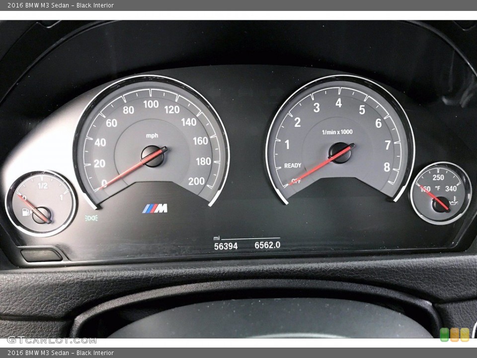 Black Interior Gauges for the 2016 BMW M3 Sedan #141228313