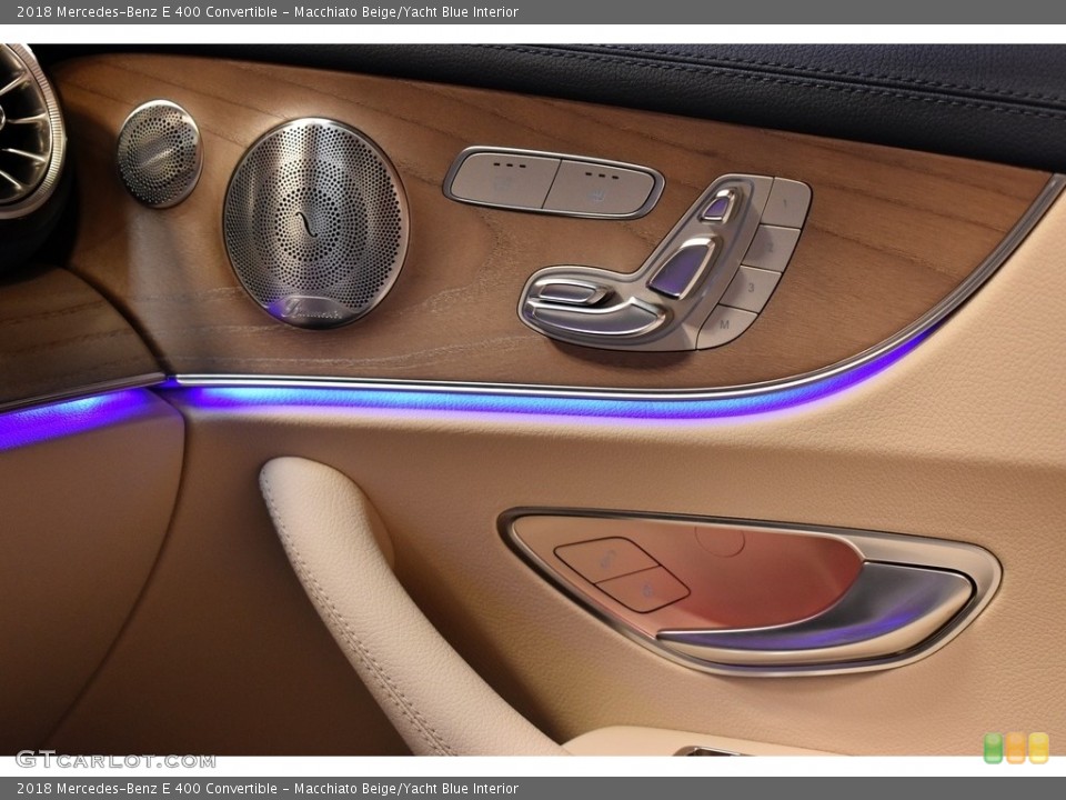 Macchiato Beige/Yacht Blue Interior Controls for the 2018 Mercedes-Benz E 400 Convertible #141232818
