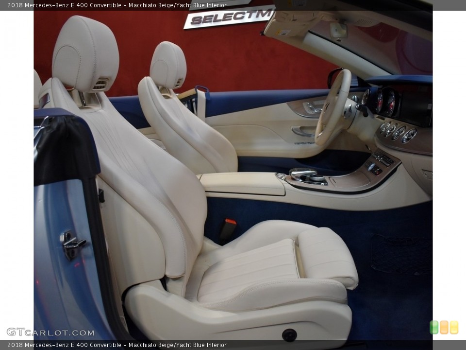Macchiato Beige/Yacht Blue Interior Front Seat for the 2018 Mercedes-Benz E 400 Convertible #141232836