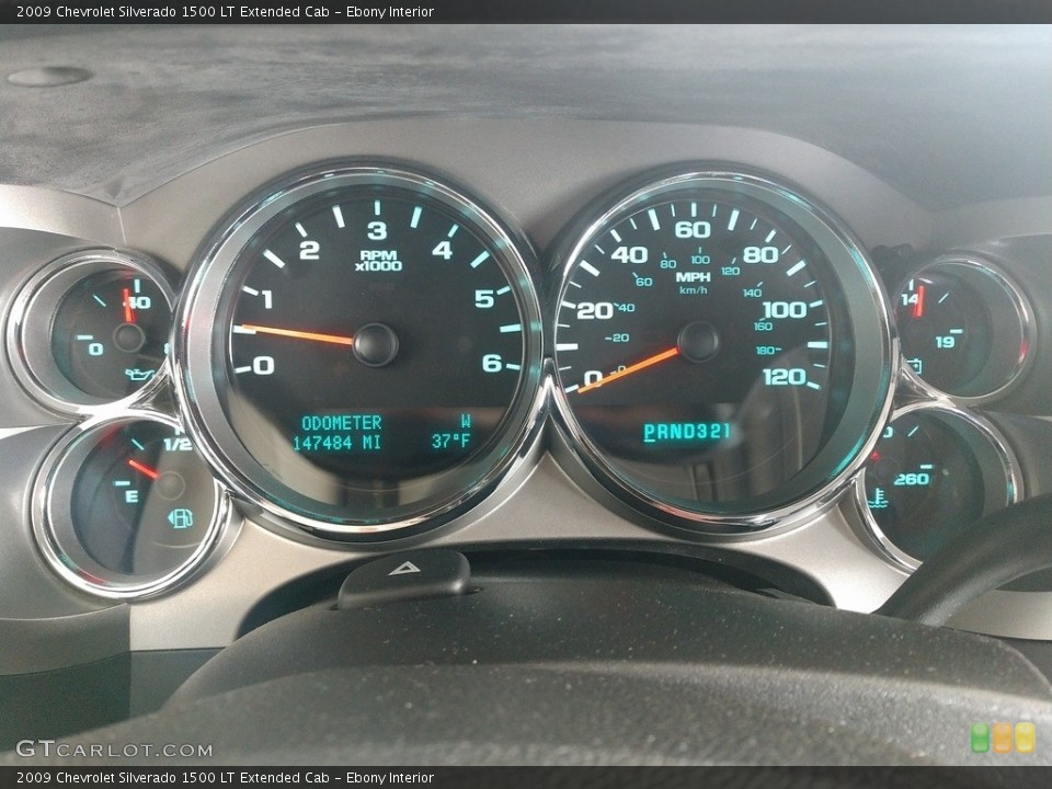 Ebony Interior Gauges for the 2009 Chevrolet Silverado 1500 LT Extended Cab #141237656