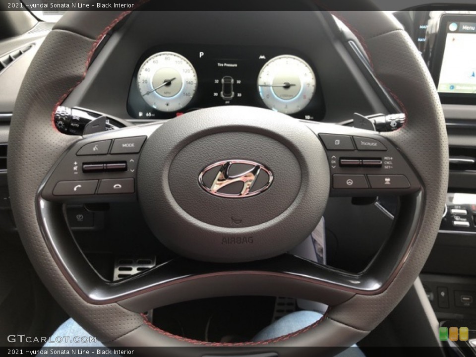 Black Interior Steering Wheel for the 2021 Hyundai Sonata N Line #141241881